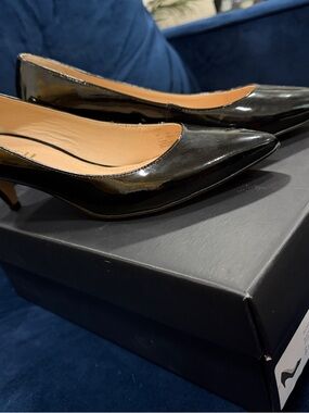 Coach Black Patent Pointed-Toe Low Heel Pumps